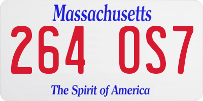MA license plate 264OS7