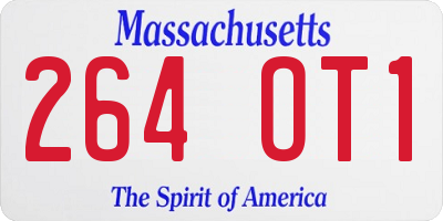 MA license plate 264OT1