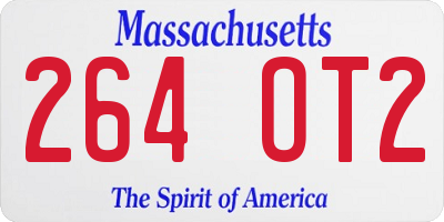 MA license plate 264OT2