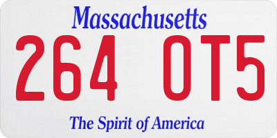 MA license plate 264OT5