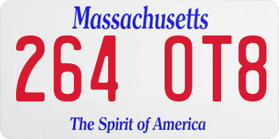 MA license plate 264OT8