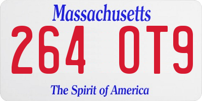 MA license plate 264OT9
