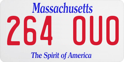 MA license plate 264OU0