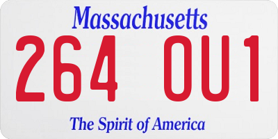 MA license plate 264OU1