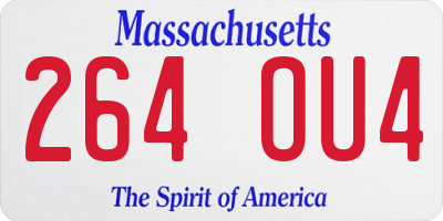 MA license plate 264OU4