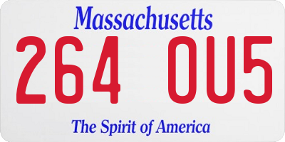 MA license plate 264OU5