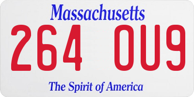 MA license plate 264OU9