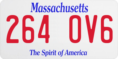 MA license plate 264OV6