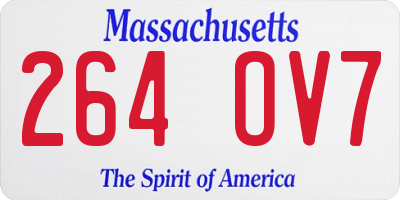MA license plate 264OV7