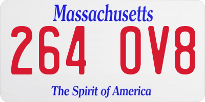 MA license plate 264OV8