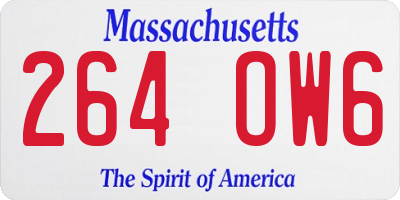 MA license plate 264OW6
