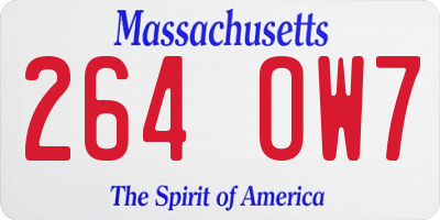 MA license plate 264OW7