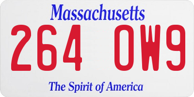 MA license plate 264OW9