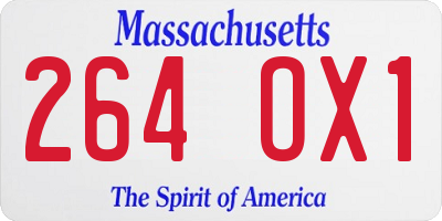 MA license plate 264OX1