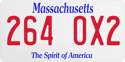 MA license plate 264OX2
