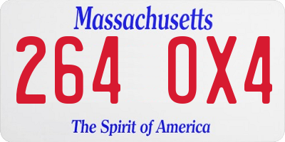 MA license plate 264OX4