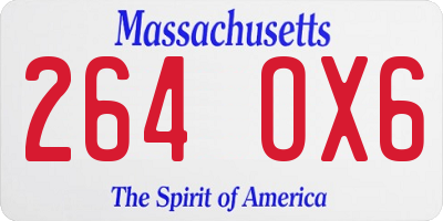 MA license plate 264OX6