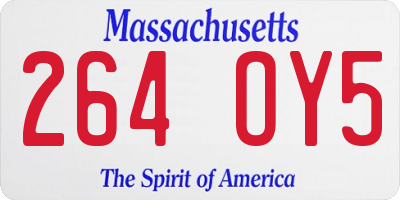 MA license plate 264OY5