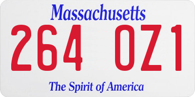 MA license plate 264OZ1