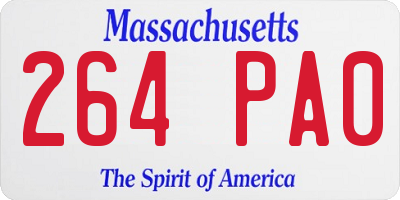 MA license plate 264PA0