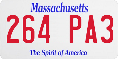 MA license plate 264PA3