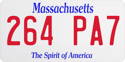 MA license plate 264PA7