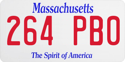 MA license plate 264PB0