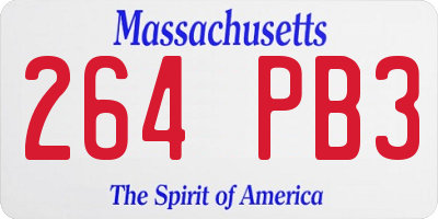 MA license plate 264PB3