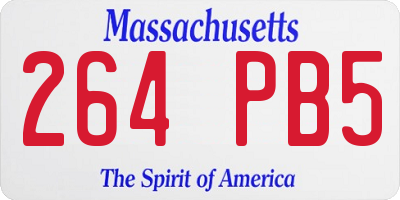 MA license plate 264PB5