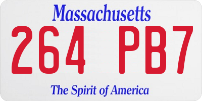 MA license plate 264PB7