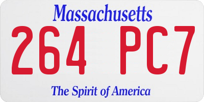 MA license plate 264PC7
