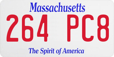 MA license plate 264PC8