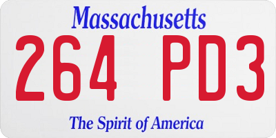 MA license plate 264PD3