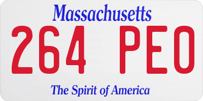 MA license plate 264PE0
