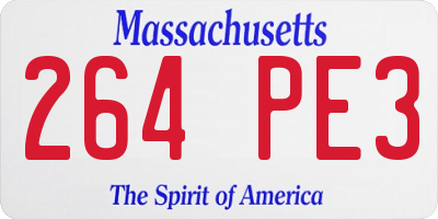 MA license plate 264PE3