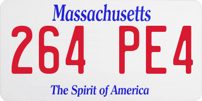 MA license plate 264PE4