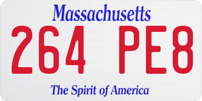 MA license plate 264PE8