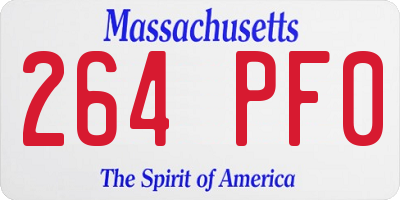 MA license plate 264PF0
