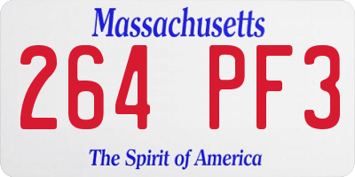 MA license plate 264PF3