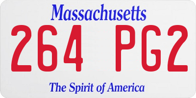 MA license plate 264PG2