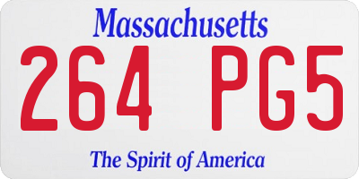 MA license plate 264PG5