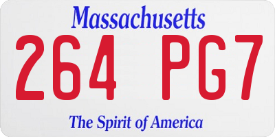 MA license plate 264PG7
