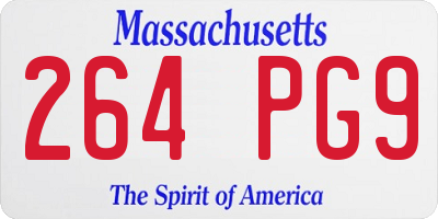 MA license plate 264PG9