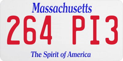 MA license plate 264PI3