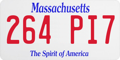 MA license plate 264PI7