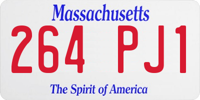 MA license plate 264PJ1