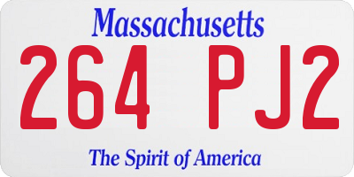 MA license plate 264PJ2