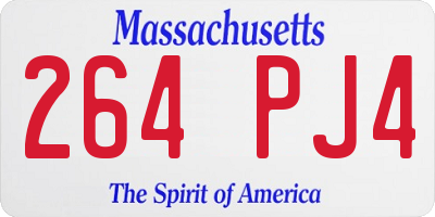 MA license plate 264PJ4