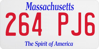 MA license plate 264PJ6