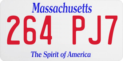 MA license plate 264PJ7